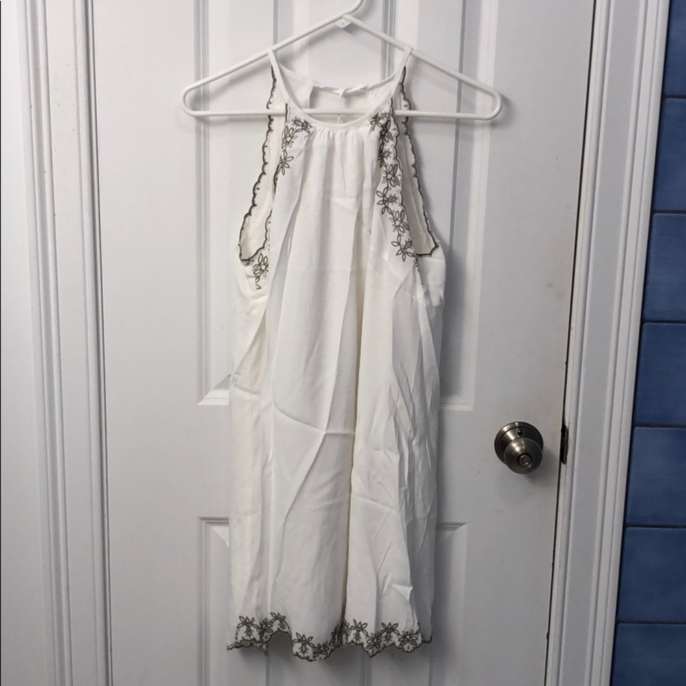 Lulus Despacito White Embroidered Shift Dress